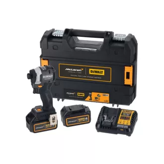   DEWALT/McLaren Batériový rázový skrutkovač 18 V 208Nm 1/4" (2 x 4,0 Ah batéria + nabíjačka + TSTAK)