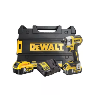   DEWALT Akumulátorový rázový uťahovák 18 V bez uhlíkovej kefky (2 x 5,0 Ah batéria + nabíjačka) DCF887P2