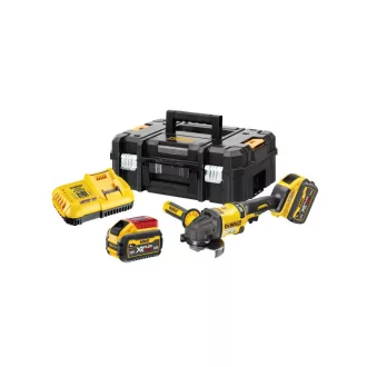   DEWALT Akumulátorová uhlová brúska 125 mm 18 V bez uhlíkovej kefky (2 x 9,0 Ah akumulátor + nabíjačka) DCG418X2