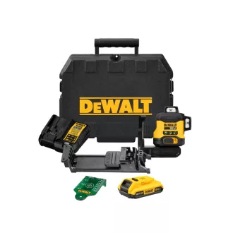   DEWALT Akumulátorový 3-rovinový laser (zelený) 18 V (1 x 2,0 Ah batéria + nabíjačka) DCLE34031D1