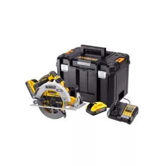   DEWALT Batériová okružná píla 18 V bezuhlíková 190 mm (2 x 5,0 Ah Power Stack batéria + nabíjačka + TSTAK)