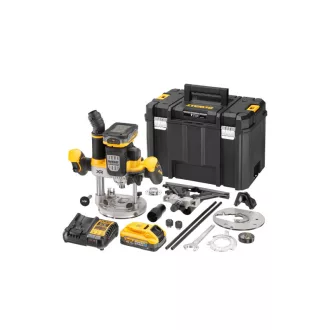   DEWALT Batériový horný frézač 18 V 12 mm (2 x 5,0 Ah Power Stack batéria + nabíjačka + TSTAK)