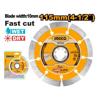   INGCO Diamantový rezací kotúč 115 x 10 x 22,2 mm segmentovaný