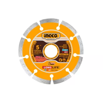   INGCO Diamantový rezací kotúč 125 x 7,5 x 22,2 mm segmentovaný