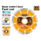 INGCO Diamantový rezací kotúč 125 x 7,5 x 22,2 mm segmentovaný