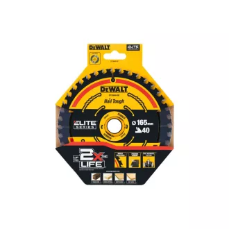 DEWALT ELITE Pílový disk na drevo 165 x 20 x 1,65 mm / 40T