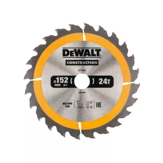   DEWALT CONSTRUCTION Pílový kotúč na klince do dreva 152 x 20 x 2,4 mm / 24 zubov