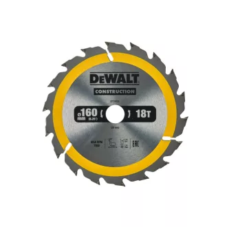  DEWALT CONSTRUCTION Pílový kotúč na klincované drevo 160 x 20 x 2,4 mm / 18T