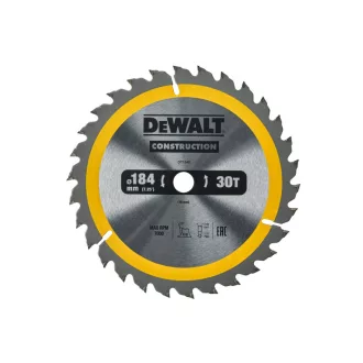   DEWALT CONSTRUCTION Pílový kotúč na klincované drevo 184 x 16 x 2,6 mm / 30T