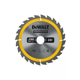   DEWALT CONSTRUCTION pílový kotúč na klinové drevo 190 x 30 x 2,6 mm / 24T