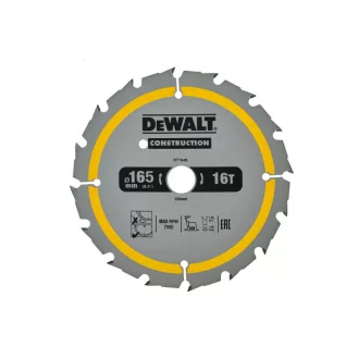   DEWALT CONSTRUCTION Pílový kotúč na klincované drevo 165 x 20 x 1,86 mm / 16T