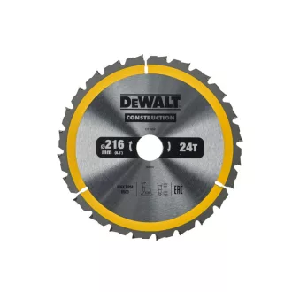   DEWALT CONSTRUCTION Pílový kotúč na klincované drevo 216 x 30 x 2,6 mm / 24T