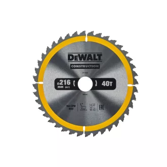   DEWALT CONSTRUCTION Pílový kotúč na klince do dreva 216 x 30 x 2,6 mm / 40T