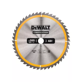   DEWALT CONSTRUCTION Pílový kotúč na čapované drevo 305 x 30 x 3,0 mm / 48T