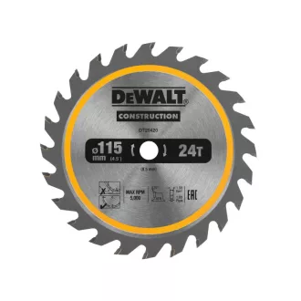   DEWALT CONSTRUCTION Kotúčová píla na klincované drevo 115 x 9,5 x 1,5 mm / 24 zubov