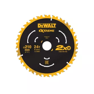   DEWALT EXTREME Pílkový kotúč na klinec do dreva 210 x 30 x 2,4 mm / 24T