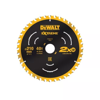   DEWALT EXTREME Pílový kotúč na klince do dreva 210 x 30 x 2,4 mm / 40T
