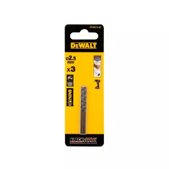   DEWALT BLACK & GOLD Špirálový vrták 2,5 x 57/30 mm HSS (3 ks)