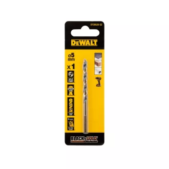 DEWALT BLACK & GOLD skrutkový vrták 5,0 x 86/52 mm HSS