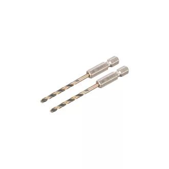   DEWALT BLACK & GOLD Špirálový vrták 3,0 x 75/26 mm HSS s 1/4" HEX uchytením (2 ks)