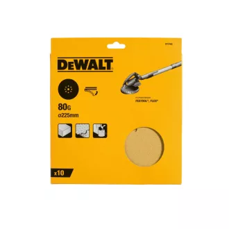   DEWALT Brúsny papier na suchý zips 225 mm, 8-otvorový / P80 (10 ks)