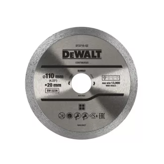   DEWALT Diamantový rezací kotúč na dlažbu mokré/suché použitie 110 x 20 x 1,6 x 5,0 mm s kontinuálnym okrajom