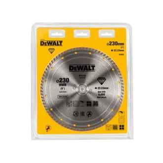   DEWALT Diamantový rezný kotúč univerzálny 230 x 2,4 x 7,0 x 22,2 mm turbo