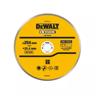   DEWALT Diamantový rezací kotúč na dlaždice mokré/suché 250 x 25,4 x 1,6 x 8,0 mm plný