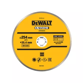   DEWALT Diamantový rezný kotúč na dlaždice na mokré/suché rezanie 250 x 25,4 x 1,6 x 5,0 mm, kontinuálny