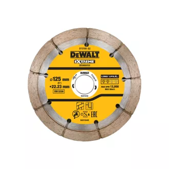   DEWALT Diamantový rezací kotúč segmentovaný 125 x 22,2 mm s dvojitým kotúčom