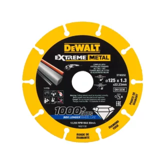   DEWALT EXTREME METAL Diamantový rezací kotúč na kov 125 x 1,3 x 22,2 mm (kov/alu/inox)
