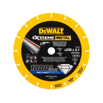   DEWALT EXTREME METAL Diamantová rezacia kotúč na kov 230 x 2,1 x 22,2 mm (kov/alu/inox)