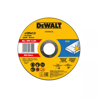 DEWALT Rezný kotúč na kov 125 x 1,2 x 22,2 mm inox A60TBF