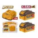 INGCO Sada batérie a nabíjačky 20 V (2 x 4,0 Ah batéria + 4,0 A nabíjačka)
