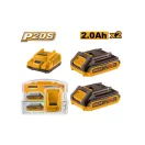 INGCO Sada akumulátora a nabíjačky 20 V (2 x 2,0 Ah akumulátor + 2,0 A nabíjačka)