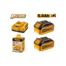 INGCO Sada akumulátora a nabíjačky 20 V (2 x 5,0 Ah akumulátor + 4,0 A nabíjačka)