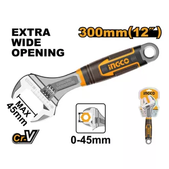   INGCO Nastaviteľný vidličkový kľúč 0-45 mm / 300 mm CrV