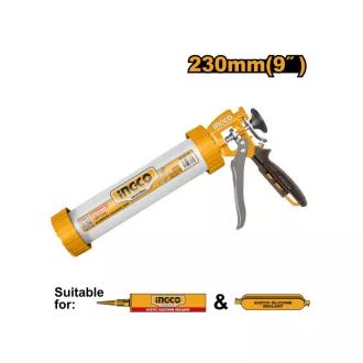 INGCO Tlačová pištoľ na tmel 230 mm uzavretá alu