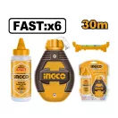 INGCO Sada maľovacích šnúr 2 kusy 30 m (plastový obal šnúry + modrá farba)