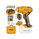 INGCO Batériová teplovzdušná pištoľ 550°C 20 V (1 x 4,0 Ah batéria + nabíjačka)