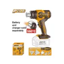 INGCO Akumulátorová horúca vzduchová pištoľ 580 °C 20 V (bez batérie a nabíjačky)