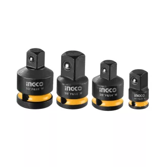   INGCO Adaptér na nástrčné kľúče 4-dielny 1/4"<-->3/8", 1/2"<-->3/8"