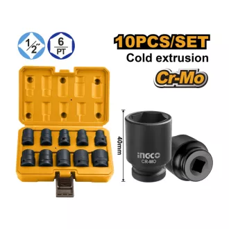   INGCO Sada kľúčov do stroja 10 kusov 1/2" 10-24 mm CrMo