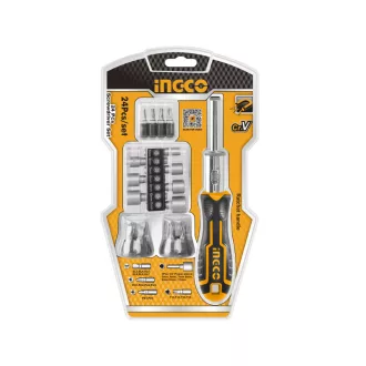 INGCO Ráčnový skrutkovač súprava 24 dielna