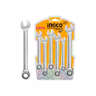 INGCO Sada skĺbacích kľúčov 6 kusov 8-17 mm CrV