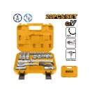 INGCO Sada nástrčných kľúčov 20 kusov 1/2" 10-24 mm CrV