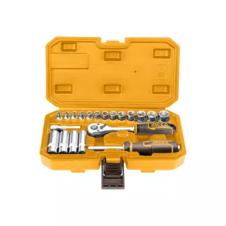   INGCO Sada skĺbacích klúčov 20 dielna 1/4" 4-14 mm CrV