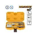 INGCO Sada skĺbacích klúčov 20 dielna 1/4" 4-14 mm CrV