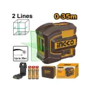 INGCO Križový laser 3 x AA zelený