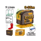 INGCO Akumulátorový krížový laser 0-35 m 5,2 Ah so zeleným laserom, s diaľkovým ovládaním